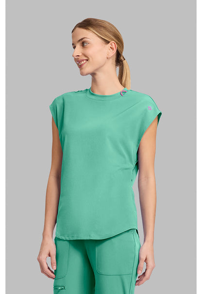Amp MC703 Women's Round Neck Tuckable Scrub Top Mint Condition
