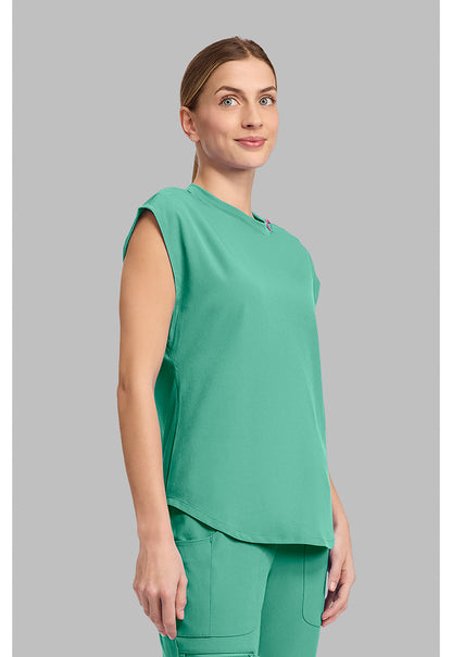 Amp MC703 Women's Round Neck Tuckable Scrub Top Mint Condition