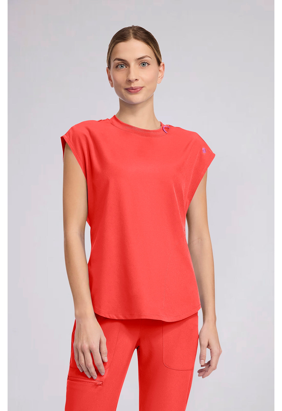 Amp MC703 Women's Round Neck Tuckable Scrub Top image 1