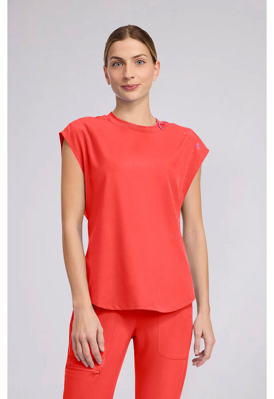 Amp MC703 Women's Round Neck Tuckable Scrub Top image 1