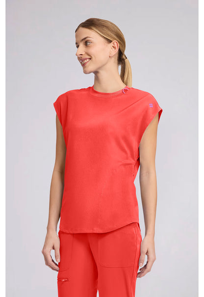 Amp MC703 Women's Round Neck Tuckable Scrub Top One In A Melon