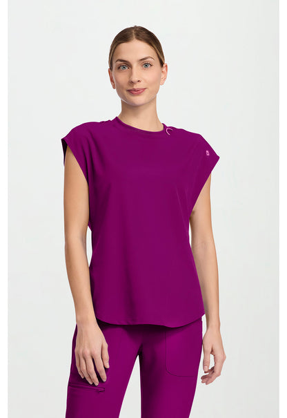 Amp MC703 Women's Round Neck Tuckable Scrub Top image 1