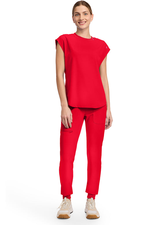 Amp MC703 Women's Round Neck Tuckable Scrub Top Solar Flare