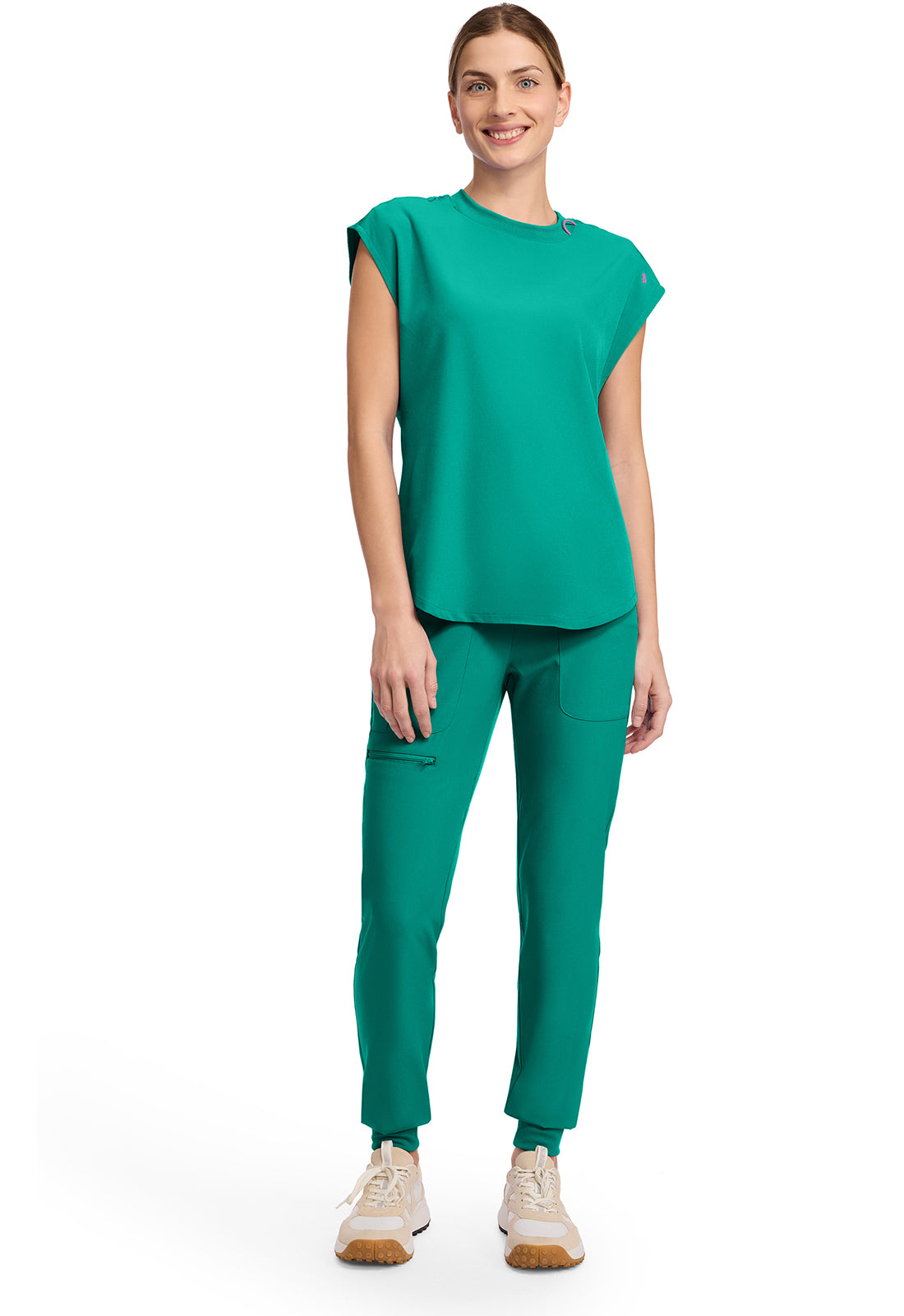 AMP MC703 Round Neck Tuckable Top Teal Tonic