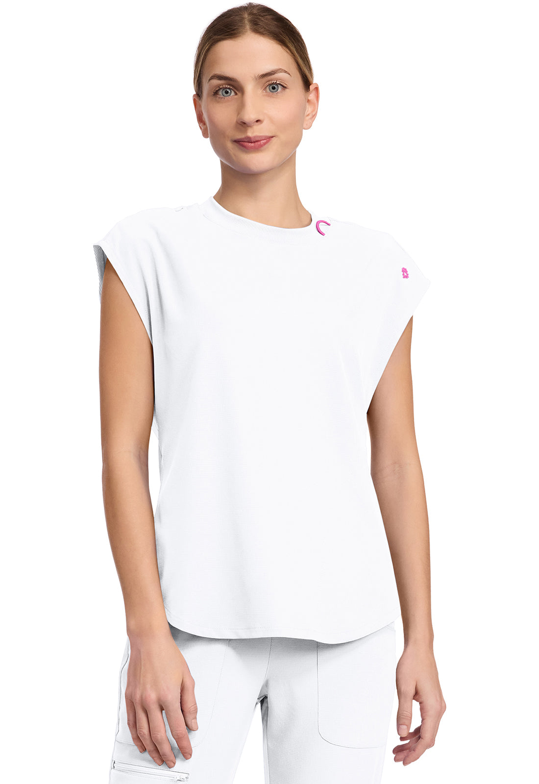 AMP MC703 Round Neck Tuckable Top White