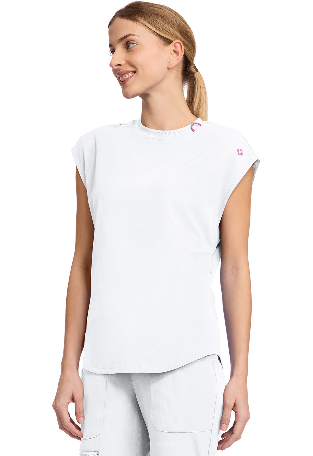 AMP MC703 Round Neck Tuckable Top White