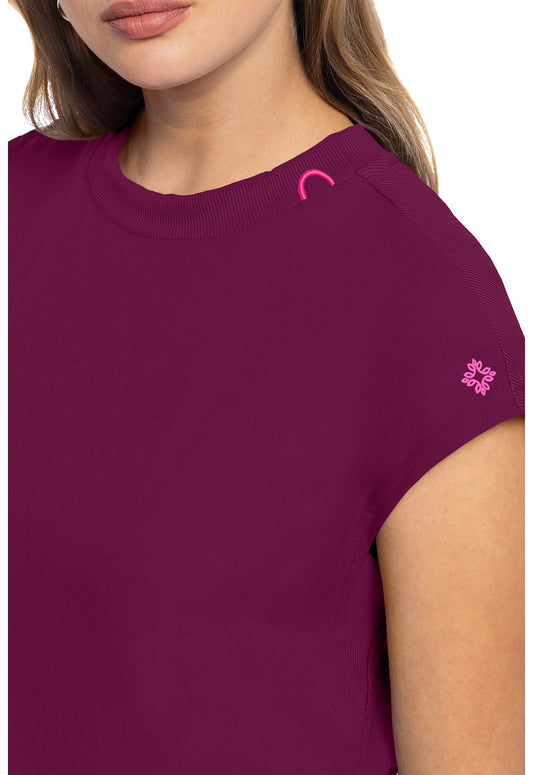 Amp MC703 Women's  Round Neck Tuckable Scrub Top Wine