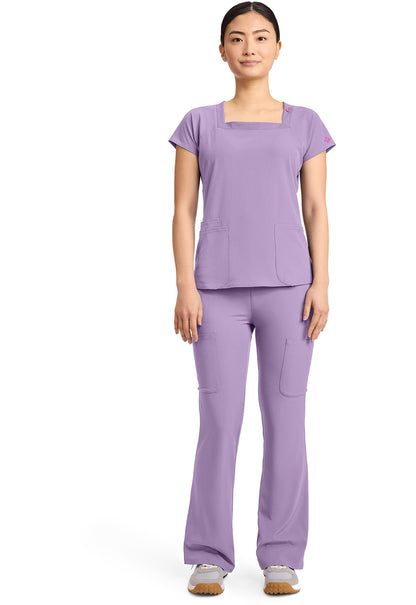 AMP MC704 Women's 3-Pocket Square Neck Top Digital Lavender