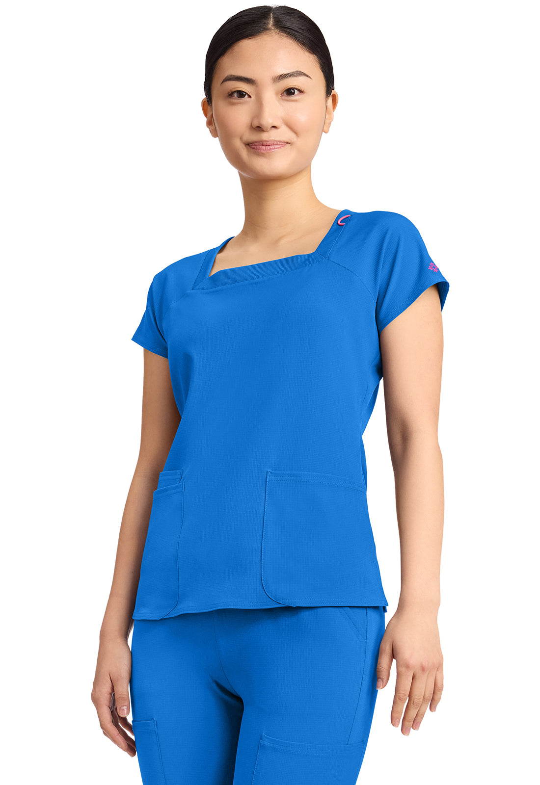 AMP MC704 Women's 3-Pocket Square Neck Top Royal