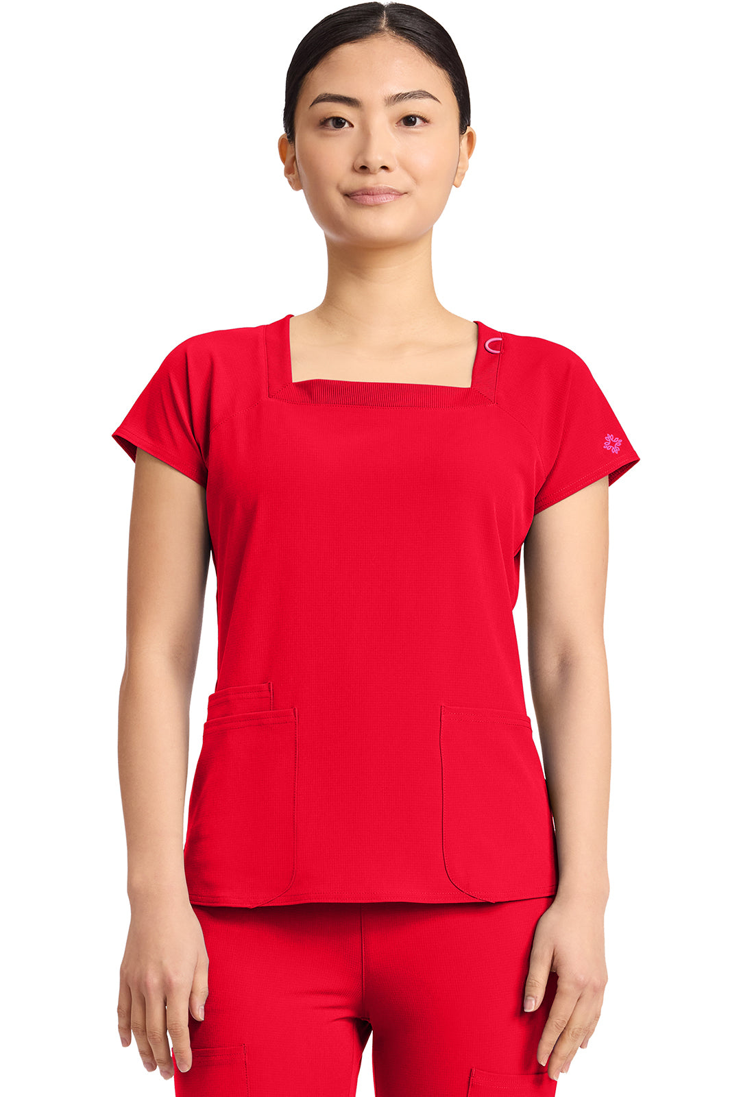 Amp MC704 Women's 3-Pocket Square Neck Scrub Top image 1