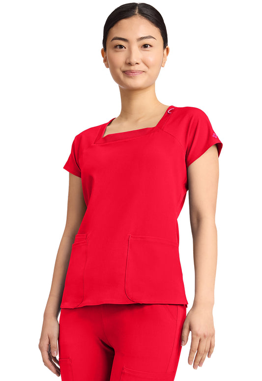 AMP MC704 Women's 3-Pocket Square Neck Top Solar Flare