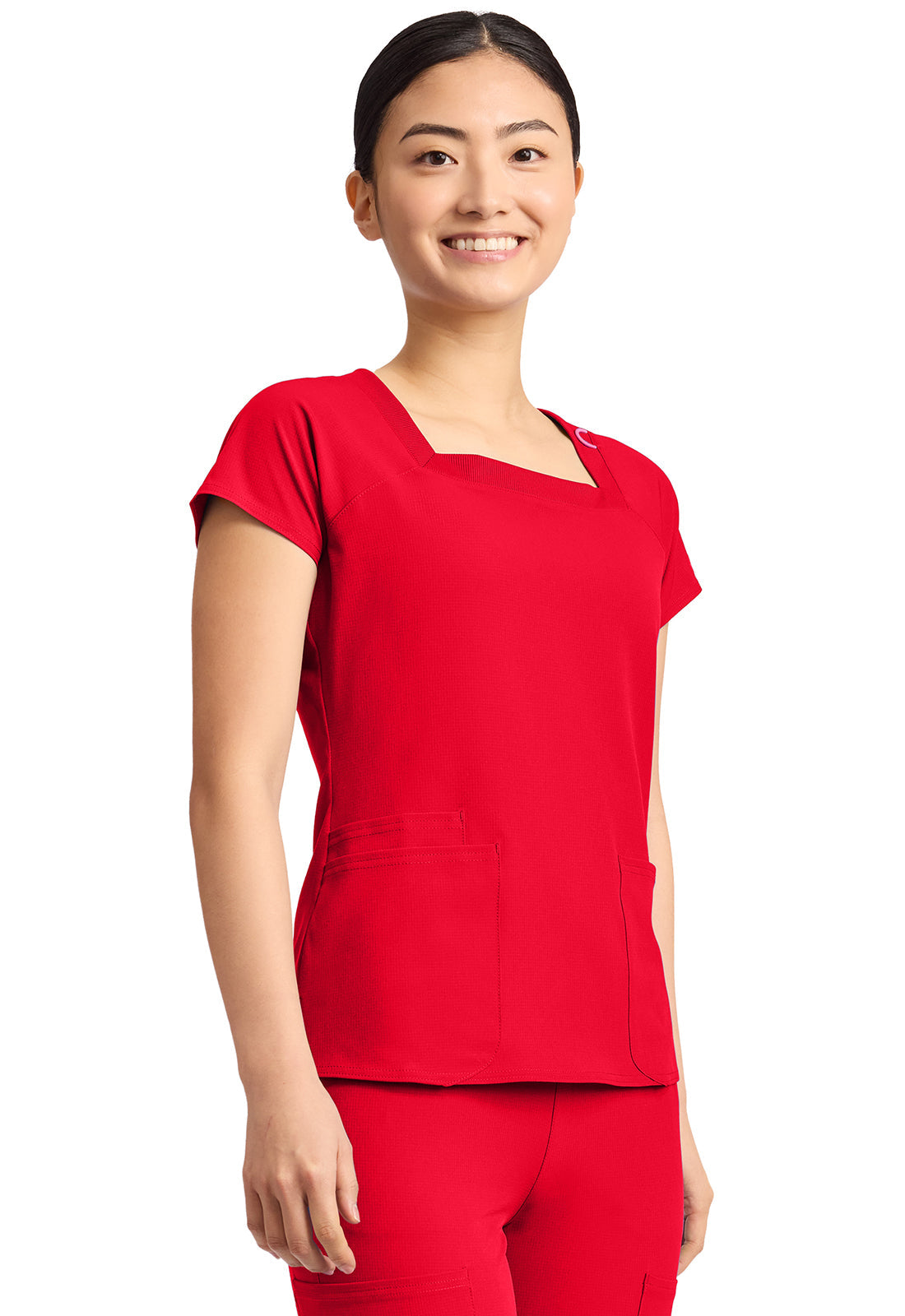 Amp MC704 Women's 3-Pocket Square Neck Scrub Top image 3