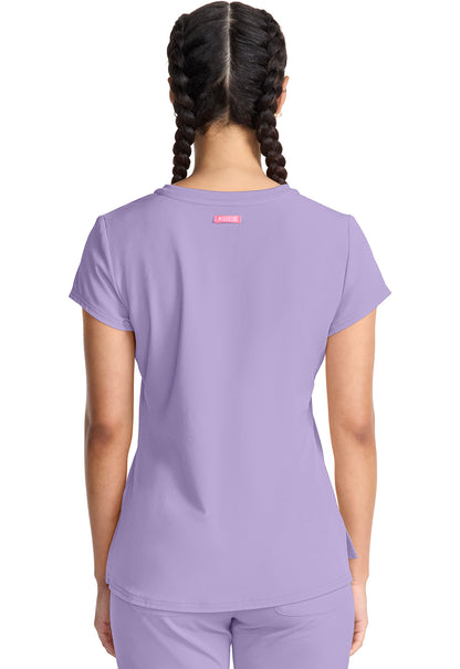 AMP MC705 Quarter Zip V-Neck Tuckable Top Digital Lavender Image