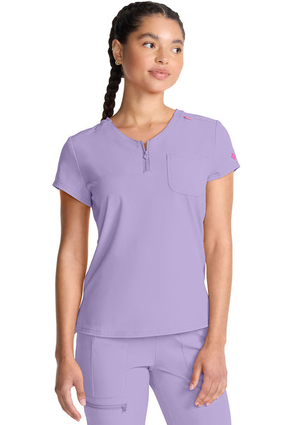 AMP MC705 Quarter Zip V-Neck Tuckable Top Digital Lavender Image