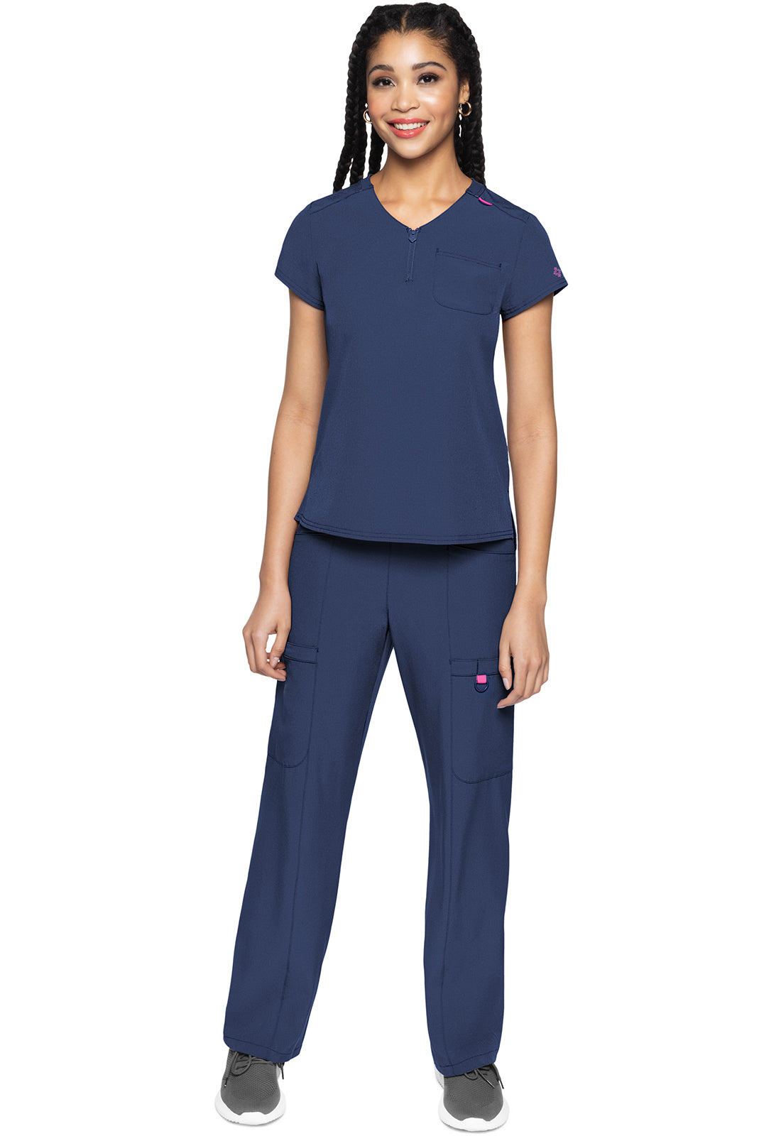 AMP MC705 Quarter Zip V-Neck Tuckable Top Navy