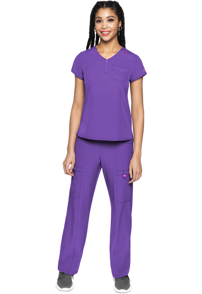 AMP MC705 Quarter Zip V-Neck Tuckable Top Purple Surge