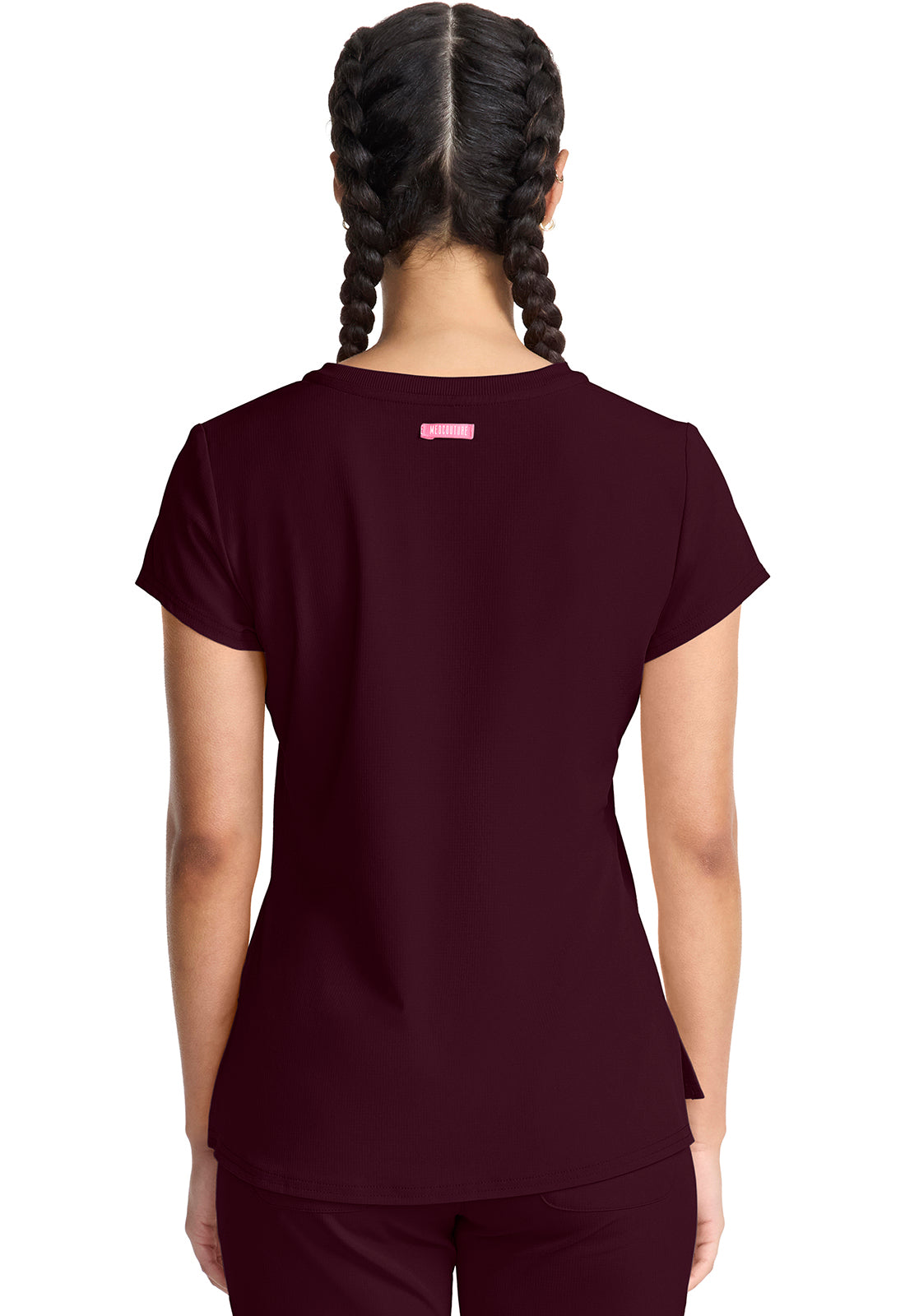AMP MC705 Quarter Zip V-Neck Tuckable Top Wine Image