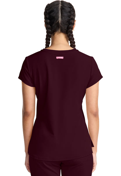 AMP MC705 Quarter Zip V-Neck Tuckable Top Wine Image