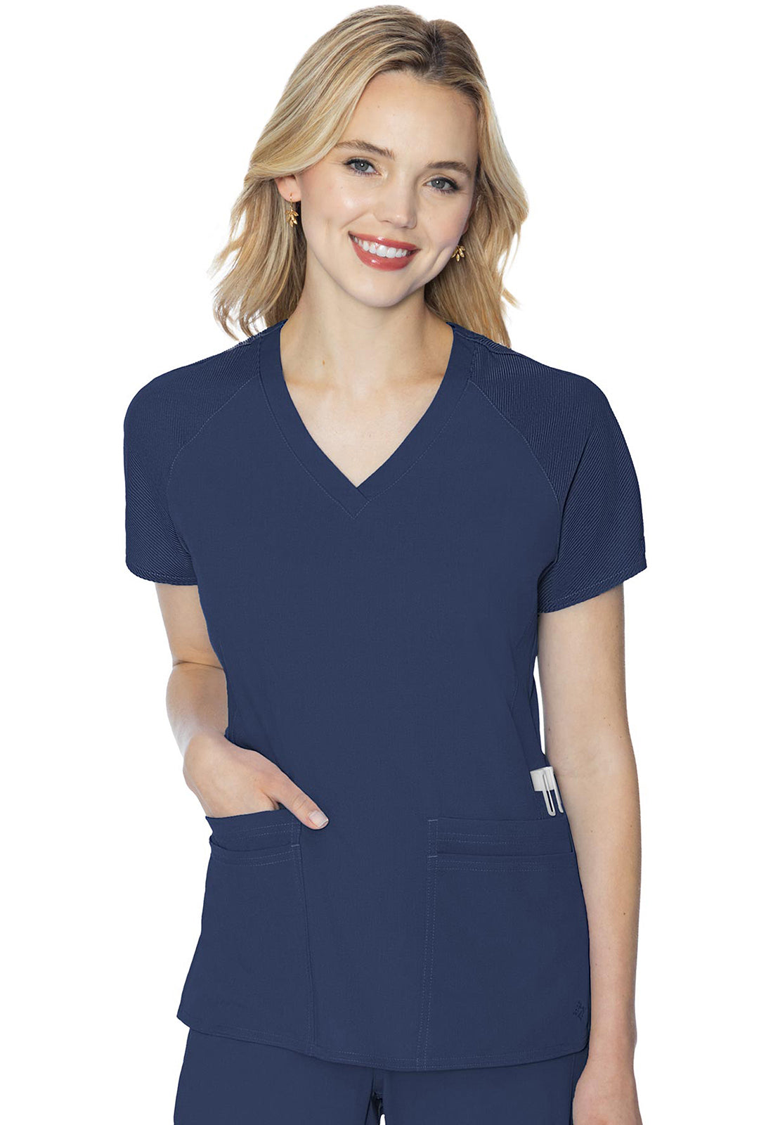 Touch MC7425 Raglan Sleeve Top Navy Model Image Front | Med Couture