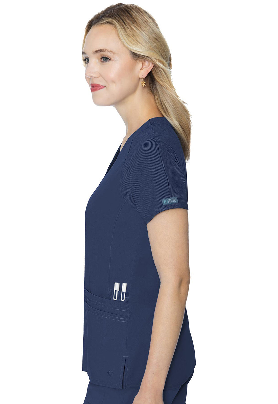 Touch MC7425 Raglan Sleeve Top Navy Model Image Right Side | Med Couture