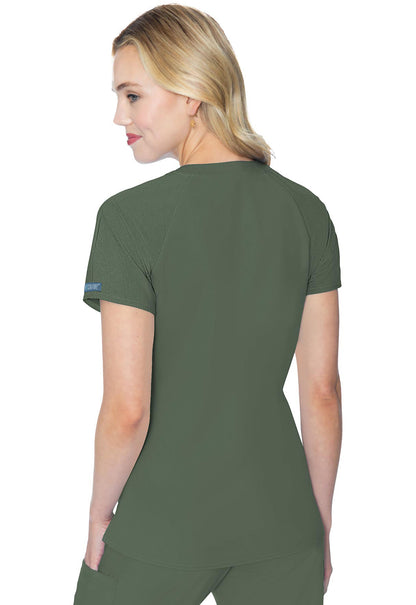 Touch MC7425 Raglan Sleeve Top Olive Model Image Back | Med Couture