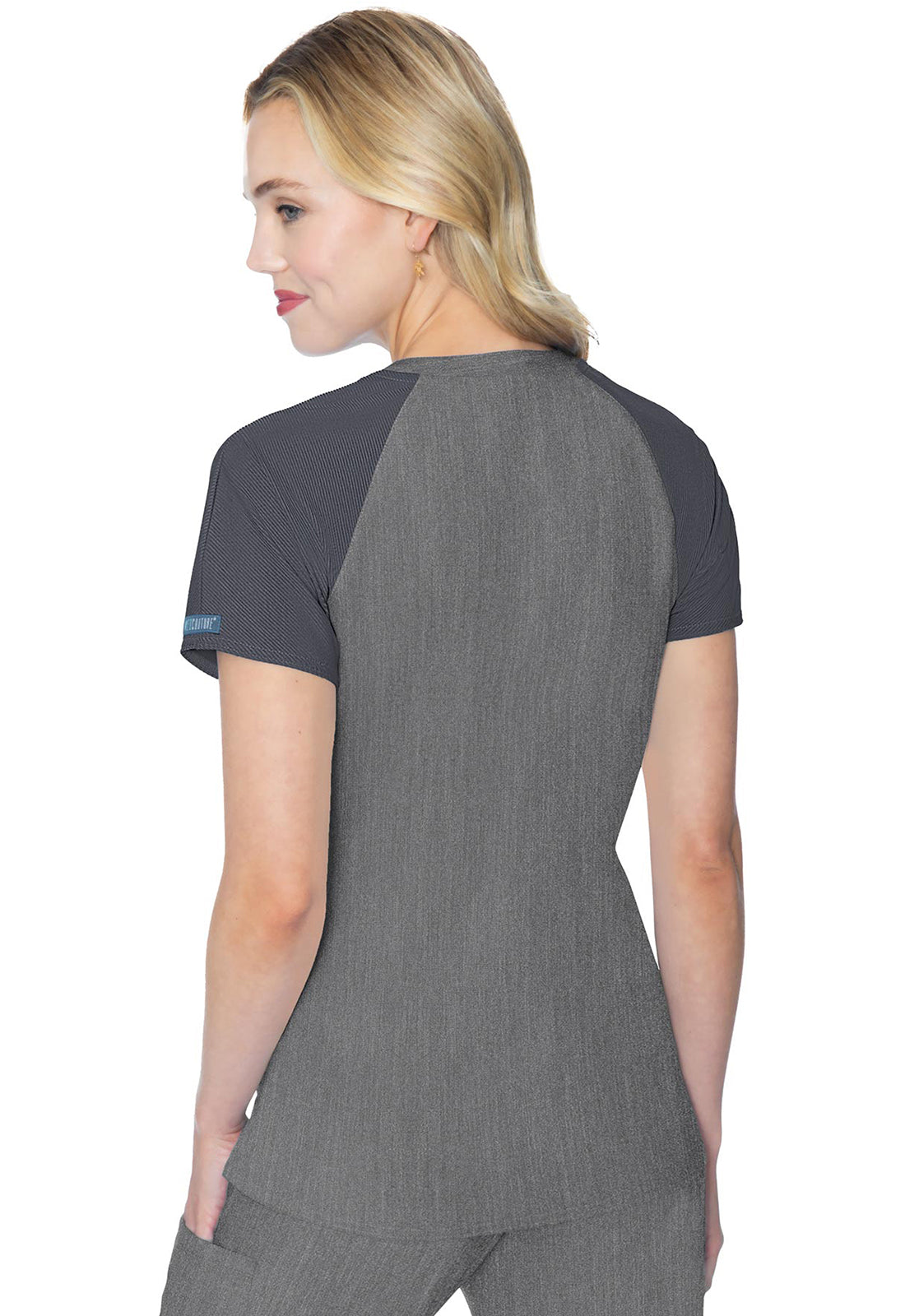 Touch MC7425 Raglan Sleeve Top Slate Model Image Back | Med Couture