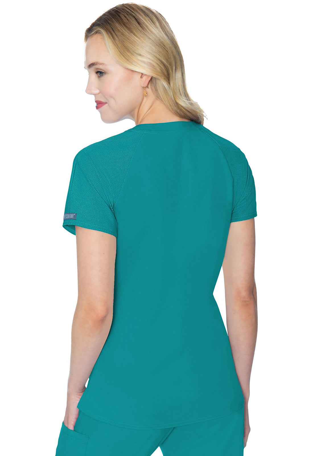 Touch MC7425 Raglan Sleeve Top Teal Model Image Back | Med Couture