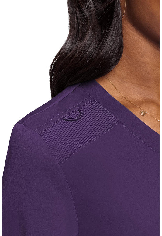 Touch MC7448 Women's V-Neck Tuck In Eggplant