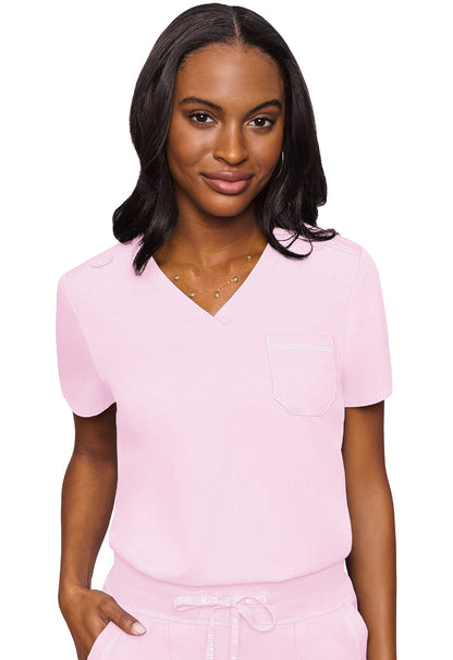 Touch MC7448 V-Neck Tuck In Ice Pink Model Image Front | Med Couture