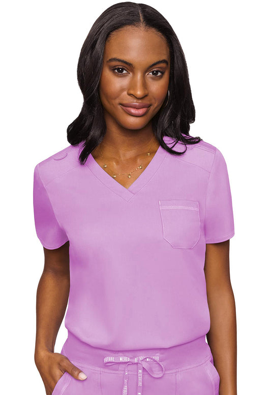 Touch MC7448 V-Neck Tuck In Lilac Model Image Front | Med Couture