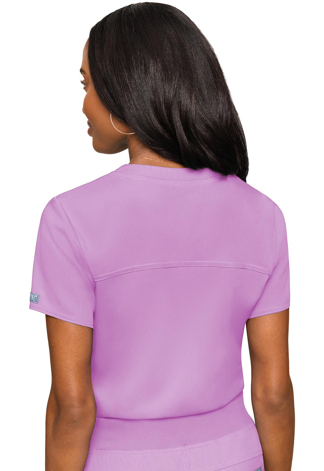 Touch MC7448 V-Neck Tuck In Lilac Model Image Back | Med Couture