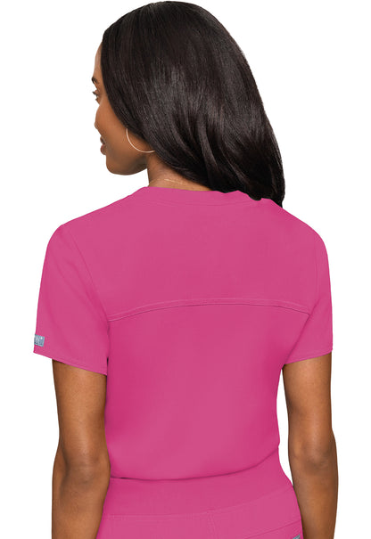 Touch MC7448 V-Neck Tuck In Raspberry Tart Model Image Back | Med Couture