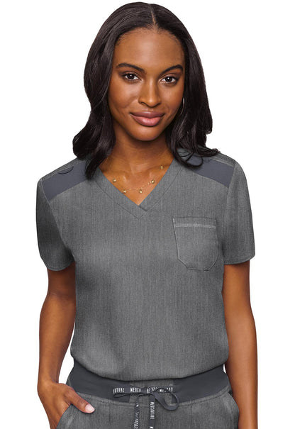 Touch MC7448 V-Neck Tuck In Slate Model Image Front | Med Couture