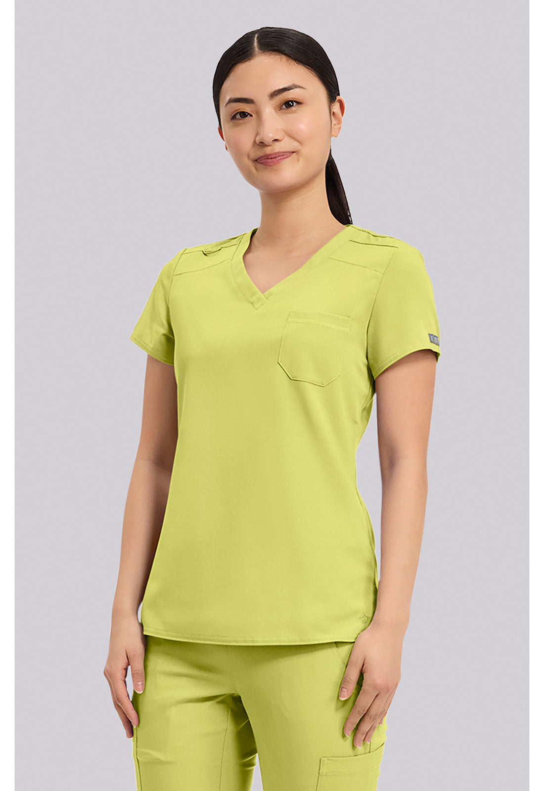Touch MC7448 Women's V-Neck Tuck In Wasabi