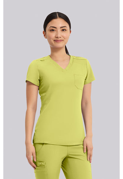 Touch MC7448 Women's V-Neck Tuck In Wasabi