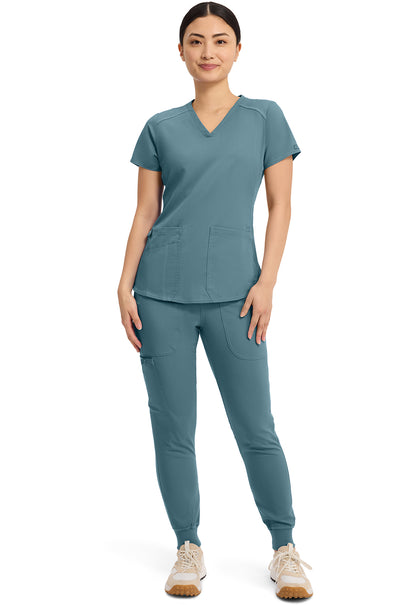 Touch MC7459 V-Neck Shirttail Top Blue Jean Baby