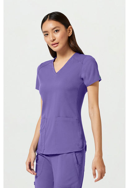 Touch MC7459 Women's V-Neck Shirttail Scrub Top Electric Lavender