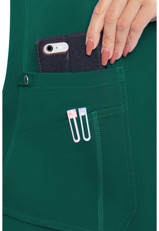 Touch MC7459 Women's V-Neck Shirttail Scrub Top Hunter Green