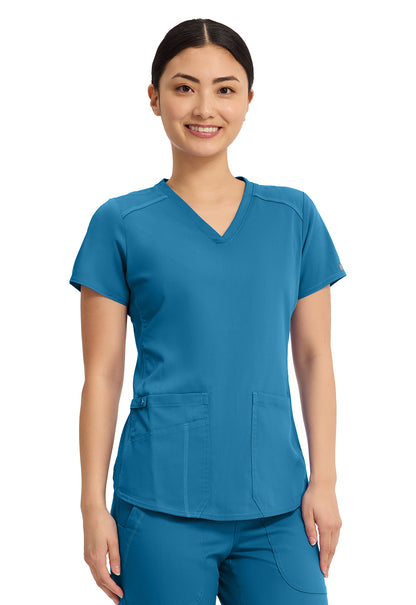 Touch MC7459 V-Neck Shirttail Top Mali-Blue Shore