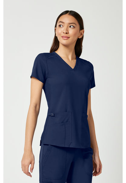 Touch MC7459 Women's V-Neck Shirttail Scrub Top Navy