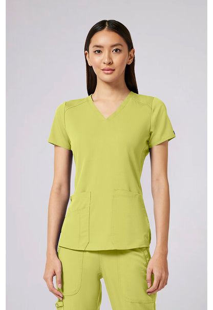 Touch MC7459 Women's V-Neck Shirttail Scrub Top Wasabi