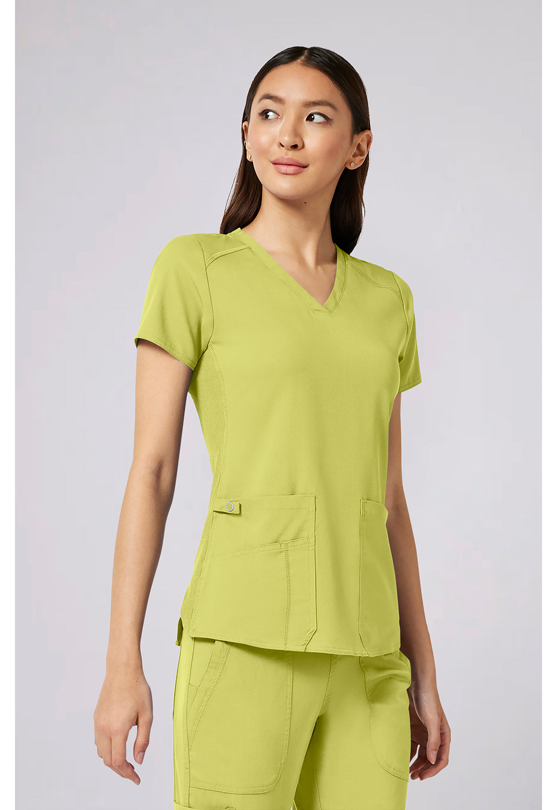 Touch MC7459 Women's V-Neck Shirttail Scrub Top Wasabi