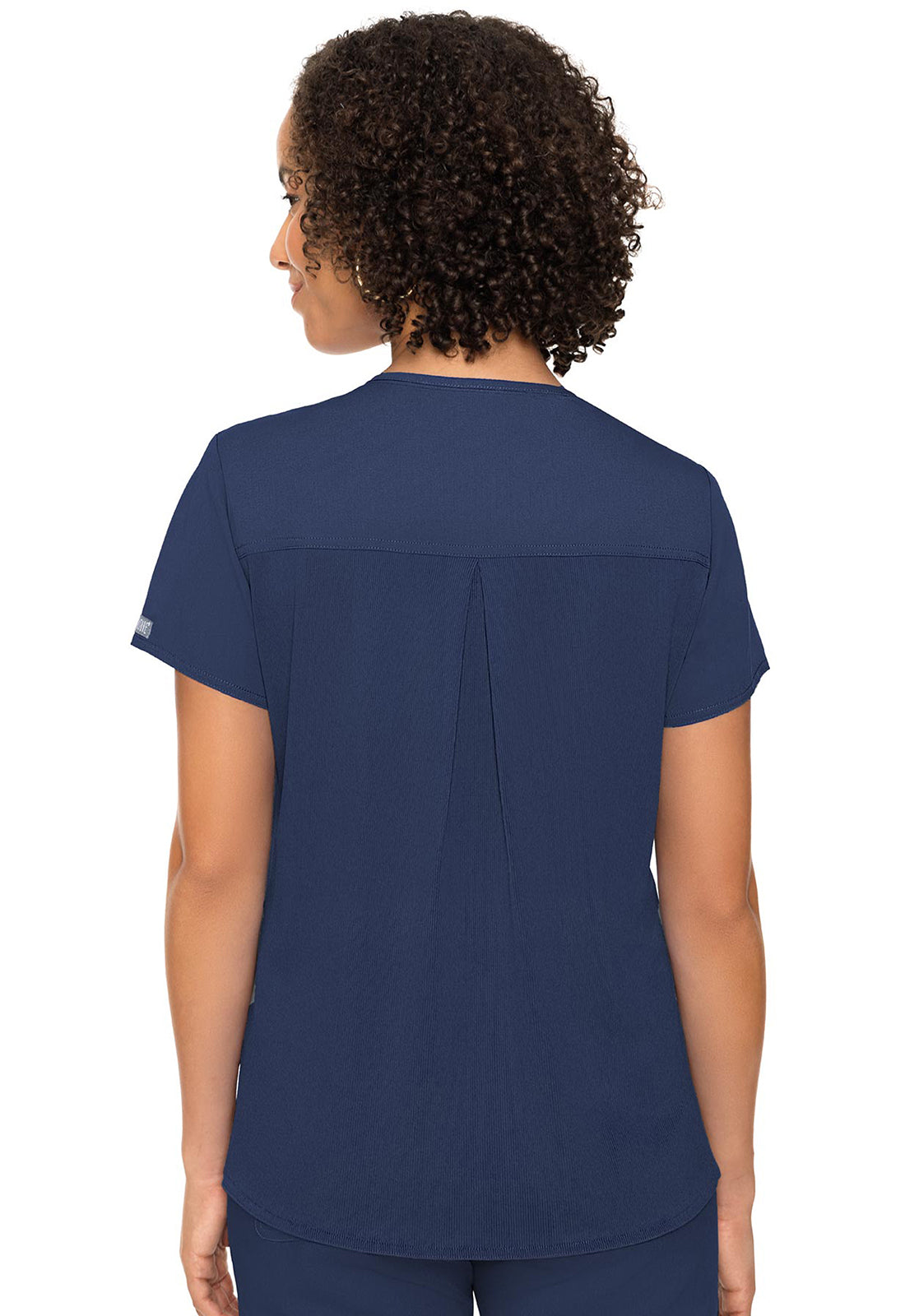 Touch MC7468 4 Pocket Top Navy Model Image Back | Med Couture