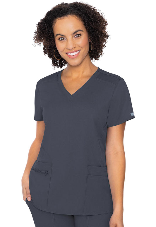 Touch MC7468 4 Pocket Top Pewter Model Image Front | Med Couture