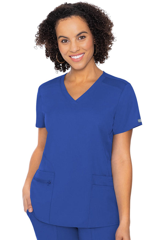 Touch MC7468 4 Pocket Top Royal Model Image Front | Med Couture