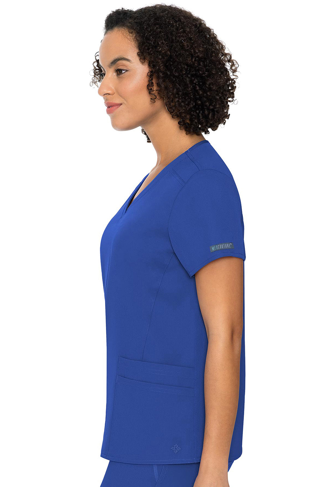 Touch MC7468 4 Pocket Top Royal Model Image Right Side | Med Couture