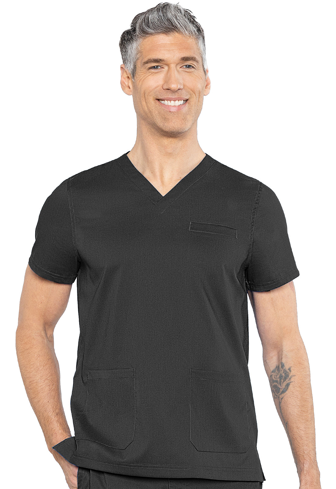 Touch MC7477 Wescott Three Pocket Top Black Model Image Front | Rothwear