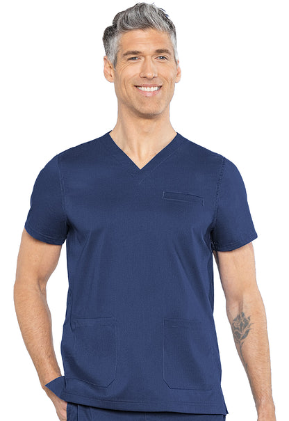 Touch MC7477 Wescott Three Pocket Top Navy Model Image Front | Rothwear