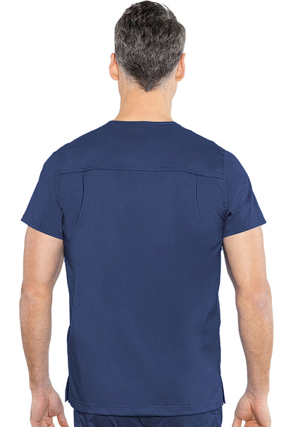 Touch MC7477 Wescott Three Pocket Top Navy Model Image Back | Rothwear