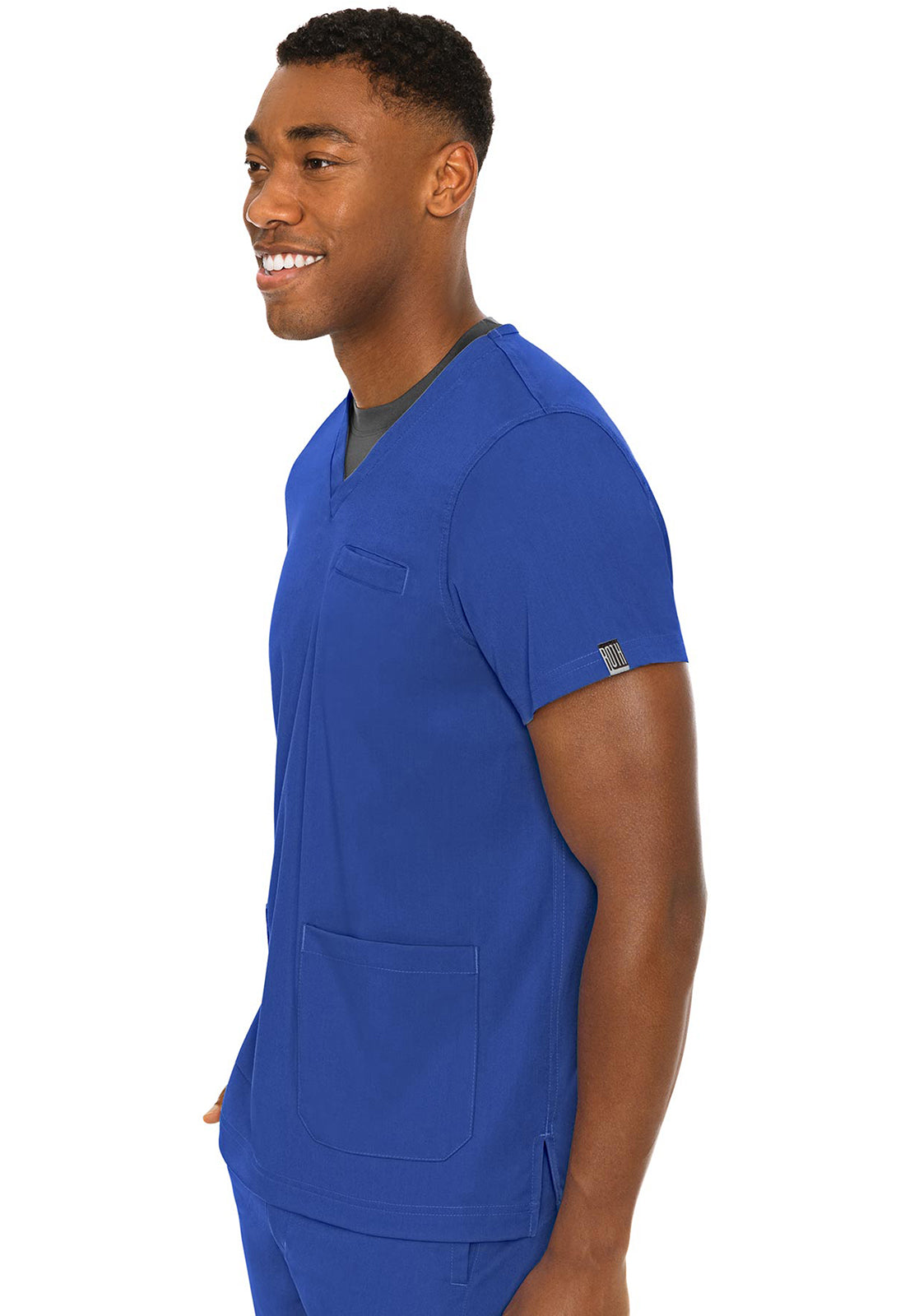 Touch MC7477 Wescott Three Pocket Top Royal Model Image Right Side | Rothwear